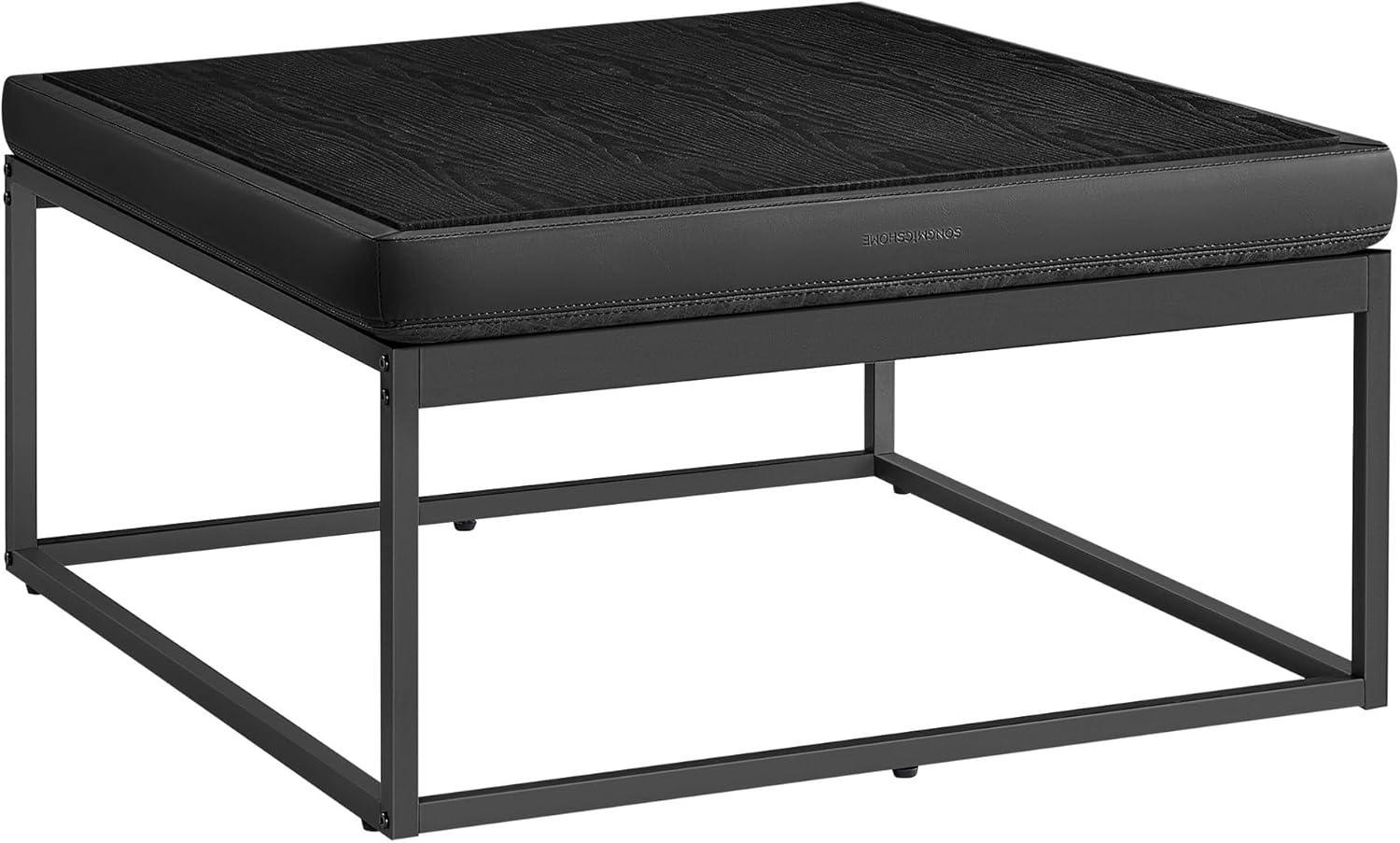 SONGMICS HOME LUIZ Kollektion-Couchtisch quadratisch, Wohnzimmertisch, Oberteil wendbar, Beistelltisch, Sitzhocker, Stahlrahmen biis 300 kg belastbar, Tintenschwarz, 78x78x40cm Bild 1