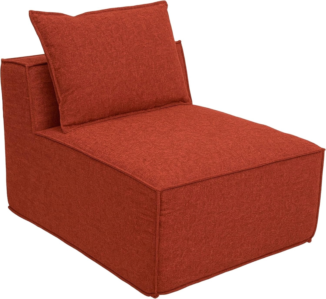 Sessel/Zubehör für Sofa HWC-O54, Loungesessel Polstersessel Mittelteil, Stoff/Textil (300g/m²) 63x75x97cm ~ terrakotta Bild 1