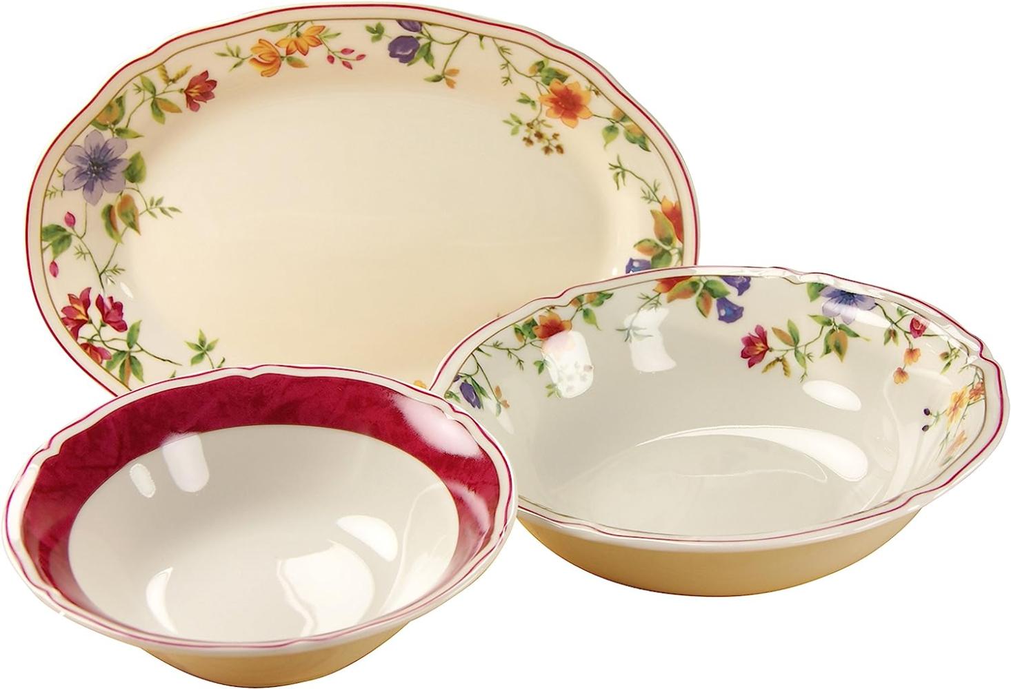 CreaTable 16146 Serviergeschirr Cornwall Garden für 1 Personen, Porzellan, bunt (1 Set, 3-teilig) Bild 1