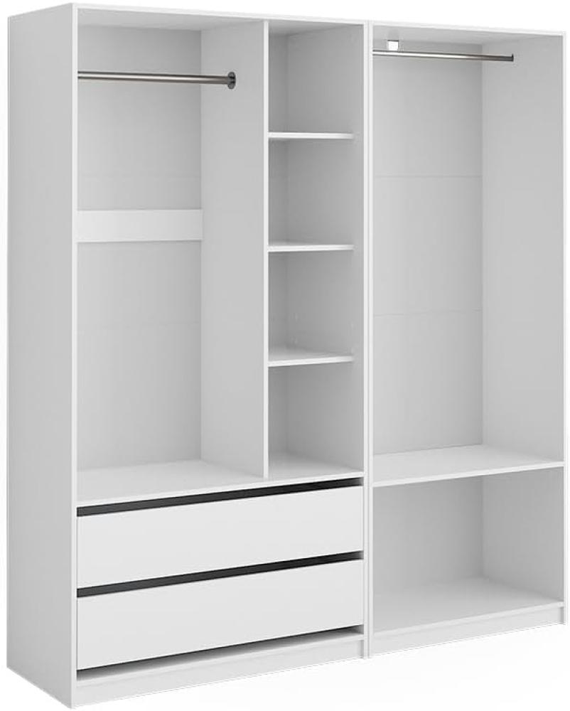 Vicco Kleiderschrank Elmo Weiß 80 x 200 cm Set mit 2 Teile Bild 1