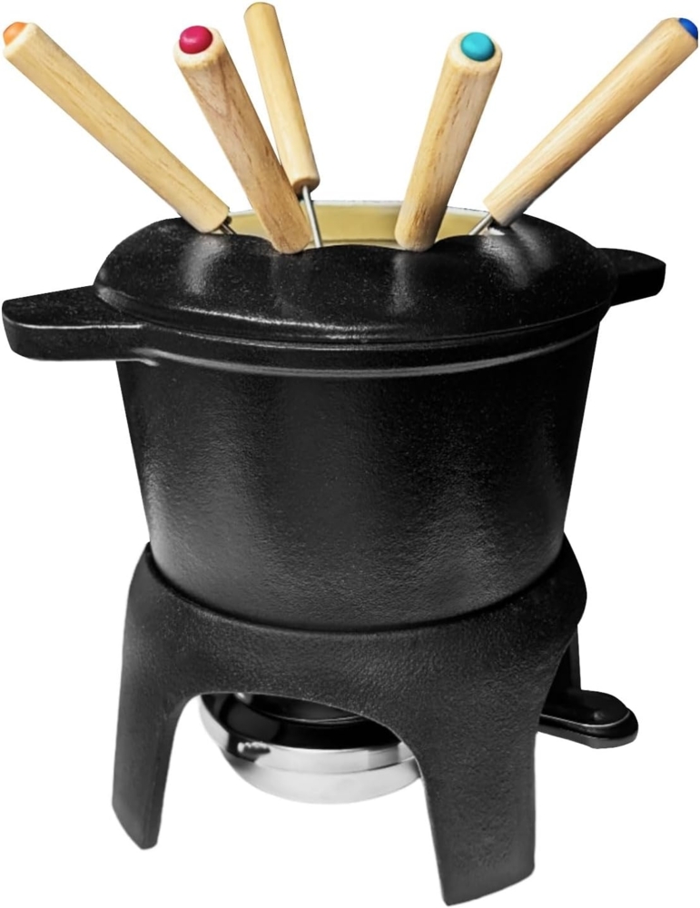 osoltus Fondue Käsefondue Gusseisen schwarz Emaille Bild 1