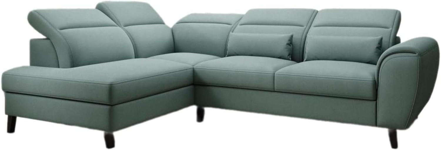 Designer Sofa Nobile mit verstellbarer Rückenlehne Stoff Grün Links Bild 1