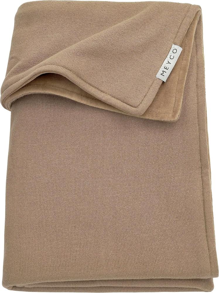 MEYCO Baby Knit Basic Velvet Babydecke, gestrickte Wiegedecke (aus 80 % Baumwolle und 20 % Polyester, vielseitig einsetzbar, einfache Pflege, atmungsaktiv, Größe: 100 x 150 cm), Taupe Bild 1