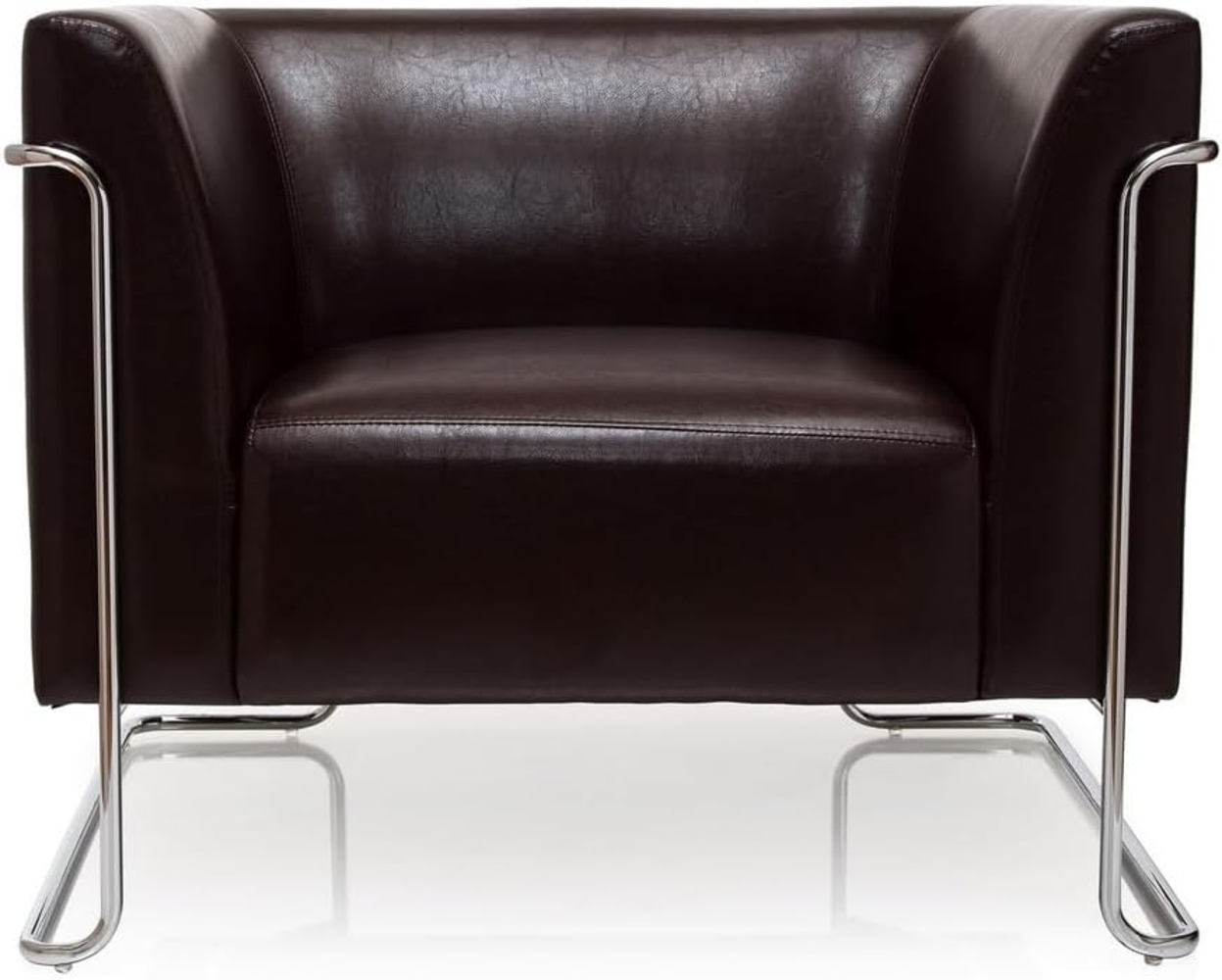 hjh OFFICE Polstersessel Curacao Kunstleder Braun Bild 1