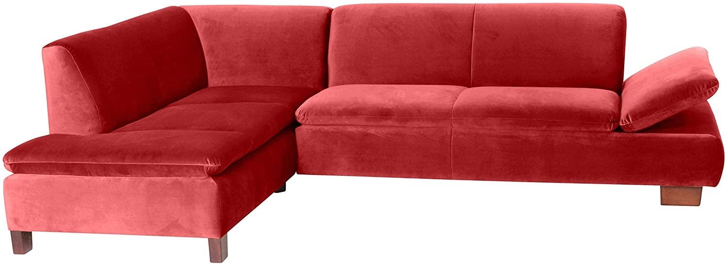 Terrence Ecksofa Samtvelours Ziegel Buche Nussbaumfarben Bild 1