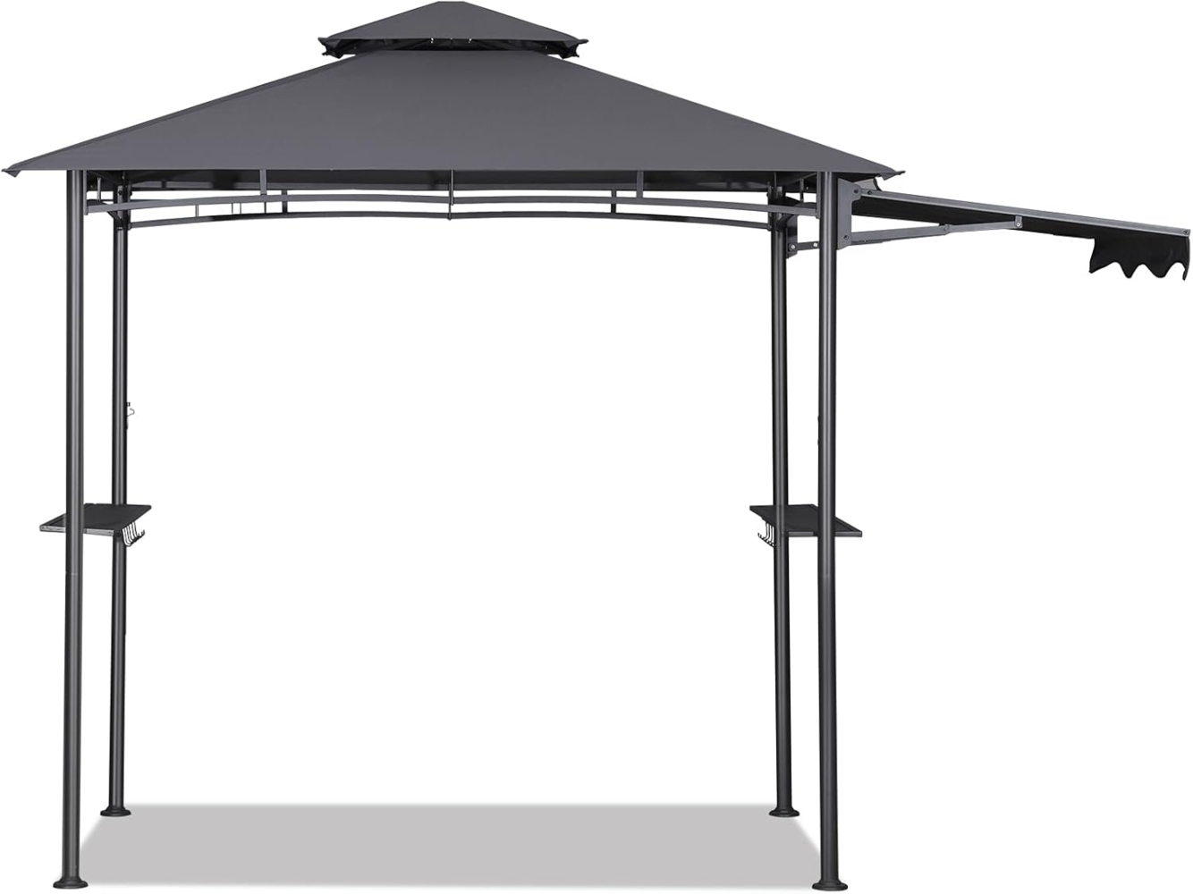 Sekey Grill Pavillon Wasserdicht 2.45x1.50 m Gartenpavillon mit Markise, Sonnenschutz Gartenlauben Gartenzelt für Partys Picknick BBQ´s, UV-Schutz 50+, Grau Bild 1