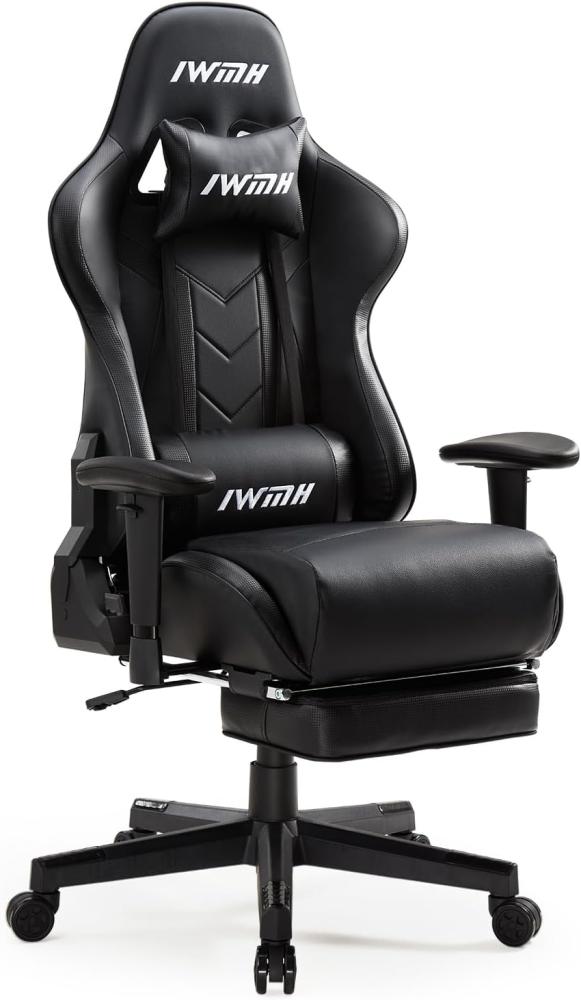 Intimate WM Heart Gaming-Stuhl Ergonomischer Bürostuhl mit Versenkbarer Fußstütze, Schreibtischstuhl mit verstellbarer Armlehnen und Kopfstütze Bild 1