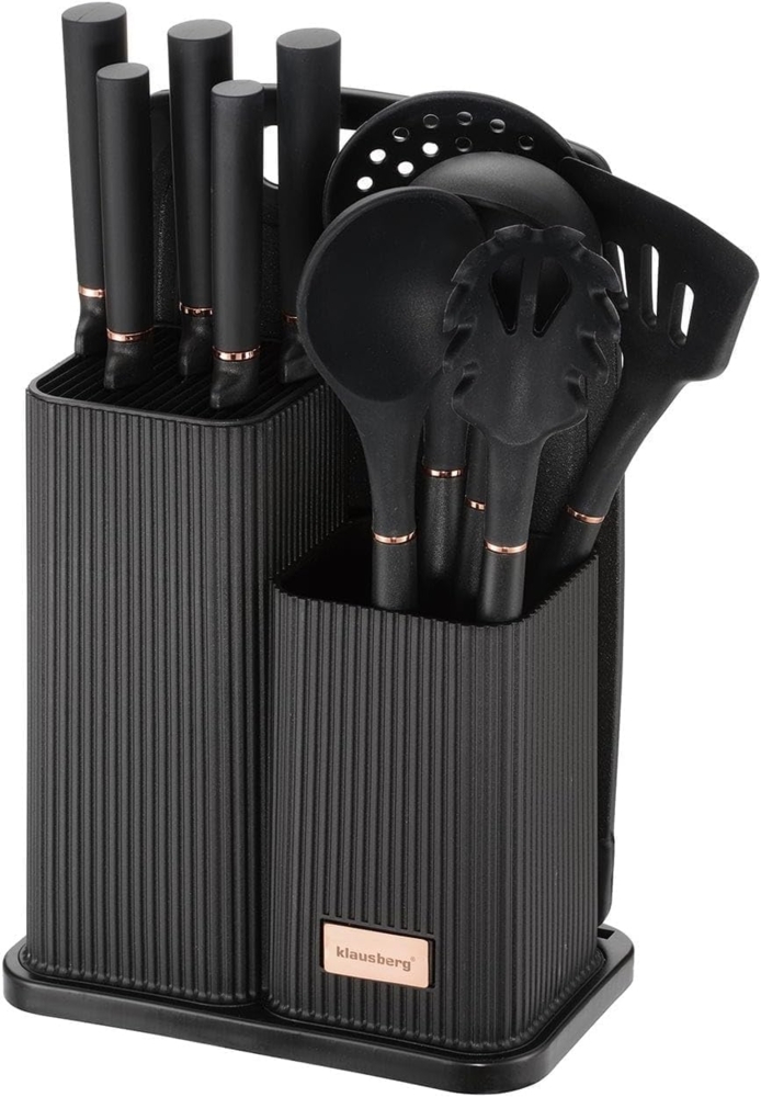 Klausberg Klausberg ein Satz Küchenmesser in einem Block mit Küchenutensilien und einem Schneidebrett KB7835 Bild 1