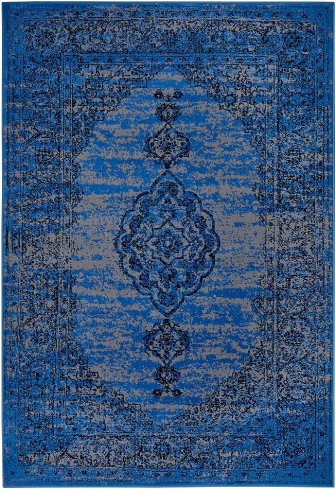 Kurzflor Teppich Méridional Jeansblau - 200x290x0,9cm Bild 1