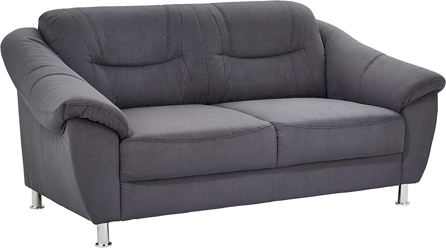 Cavadore Sofa Sofa mit Federkern im klassischen x 86 x Mikrofaser, Grau, 2 Bild 1