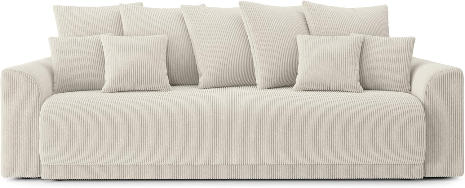 BAÏTA Sofa rechts, ausziehbar, Nova 3-Sitzer, aus Cordstoff, Beige Bild 1
