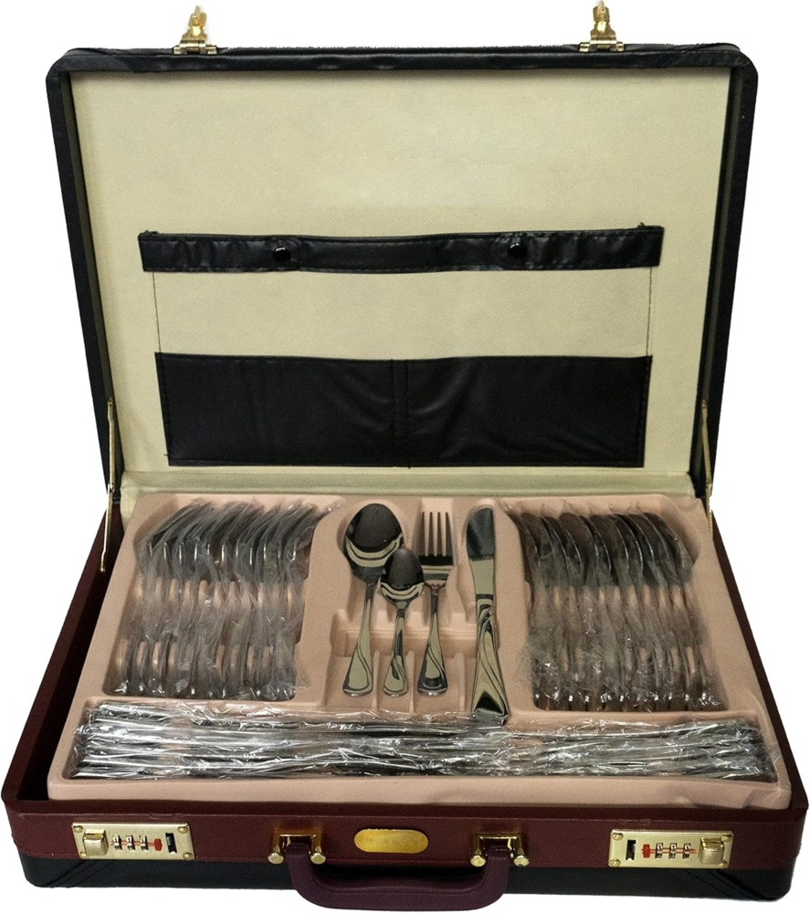 QLS Besteck-Set silber aus Edelstahl (72-tlg), 12 Personen, Essbesteck im Koffer Besteckgarnitur Bild 1