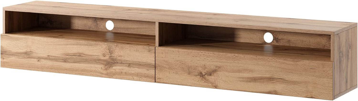 Selsey REDNAW - TV-Schrank/modernes TV-Board für Wohnzimmer, stehend/hängend, 180 cm breit (Wotan Eiche Matt ohne LED) Bild 1