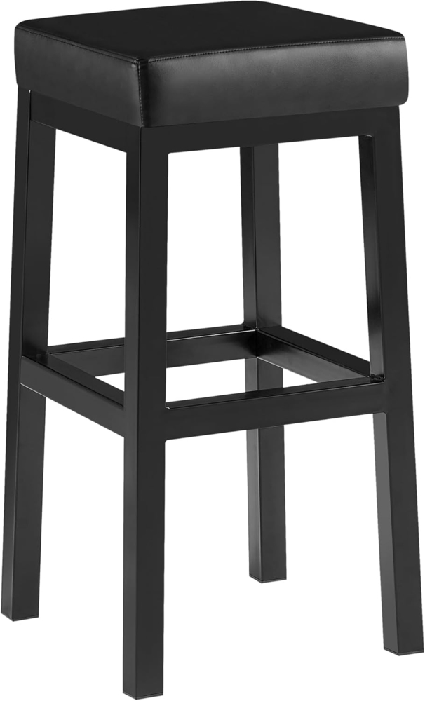 CLP Barhocker Taylor Sitzhöhe 78 cm mit Kunstlederbezug und schwarzem Metallgestell,schwarz Bild 1