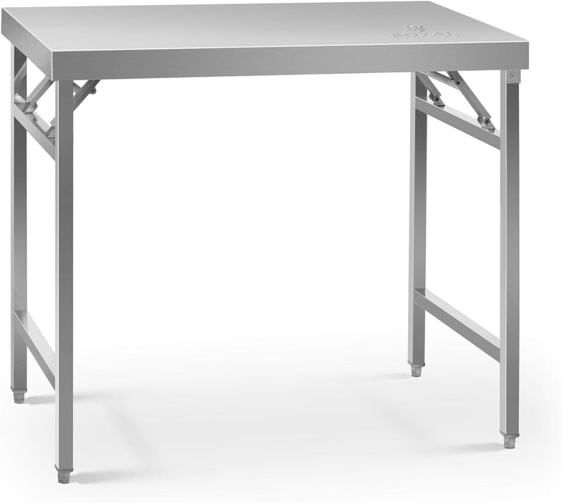 Royal Catering Arbeitstisch 60 x 100cm Edelstahltisch Klapptisch höhenverstellbar 200 kg Edelstahl Bild 1