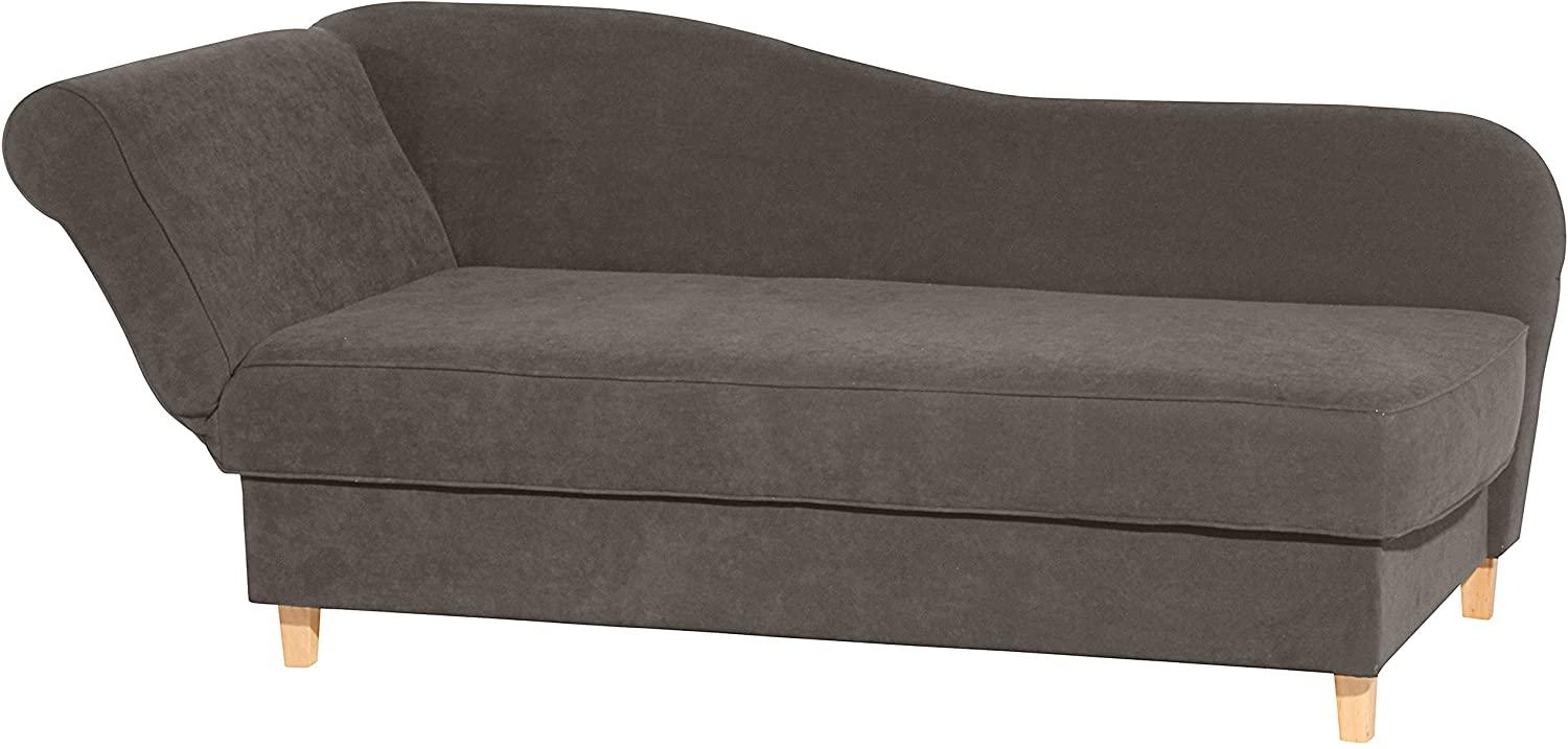 Selma Recamiere mit Armteil links klappbar Veloursstoff Stein Buche Natur Bild 1