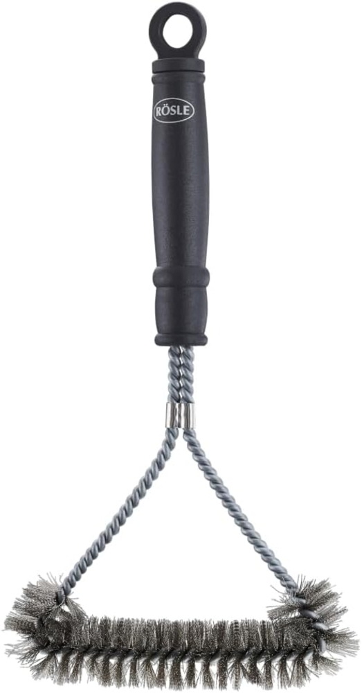 RÖSLE Grillrost-Reinigungsbürste, Stahlborsten schwarz, 30,5 x 16,5 x 3 cm Bild 1