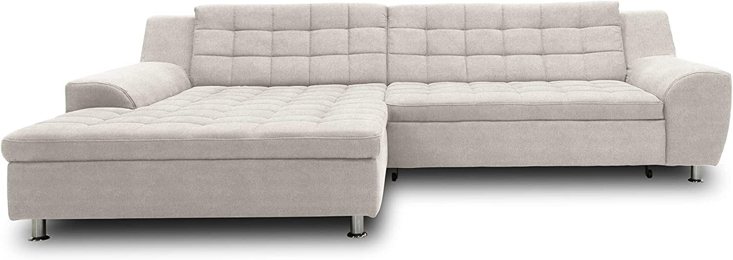 DOMO Collection Merida Ecksofa, Sofa mit Schlaffunktion in L-Form, Eckcouch, Polstergarnitur in beige Bild 1