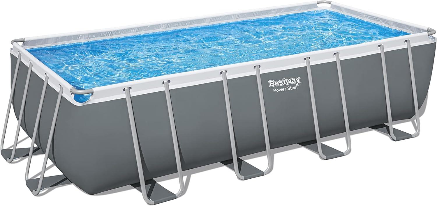 Power Steel™ Frame Pool Komplett-Set mit Sandfilteranlage 549 x 274 x 132 cm, grau, eckig Bild 1