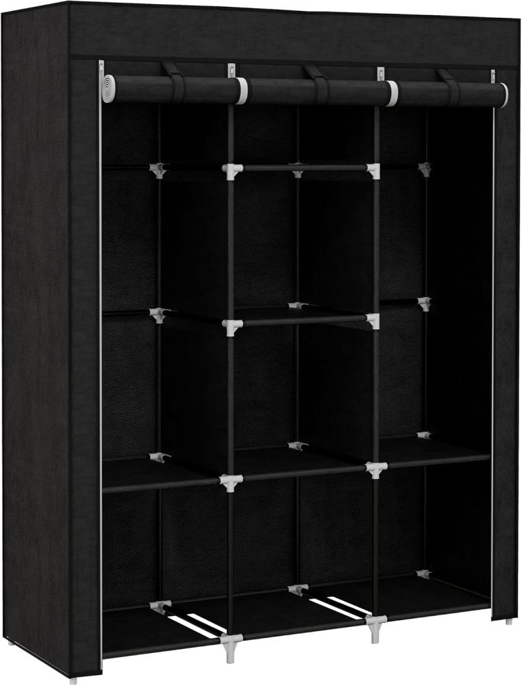 HOMCOM Stoffschrank Faltschrank, Faltbare Garderobe aus Vliesstoff (Kleiderschrank, 1-St, Tücherschrank) Schwarz, 125 x 43 x 162,5 cm Bild 1