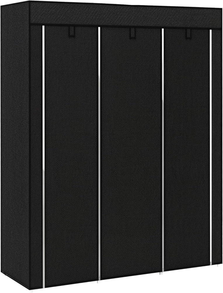 HOMCOM Stoffschrank Faltschrank, Faltbare Garderobe aus Vliesstoff (Kleiderschrank, 1-St, Tücherschrank) Schwarz, 125 x 43 x 162,5 cm Bild 1