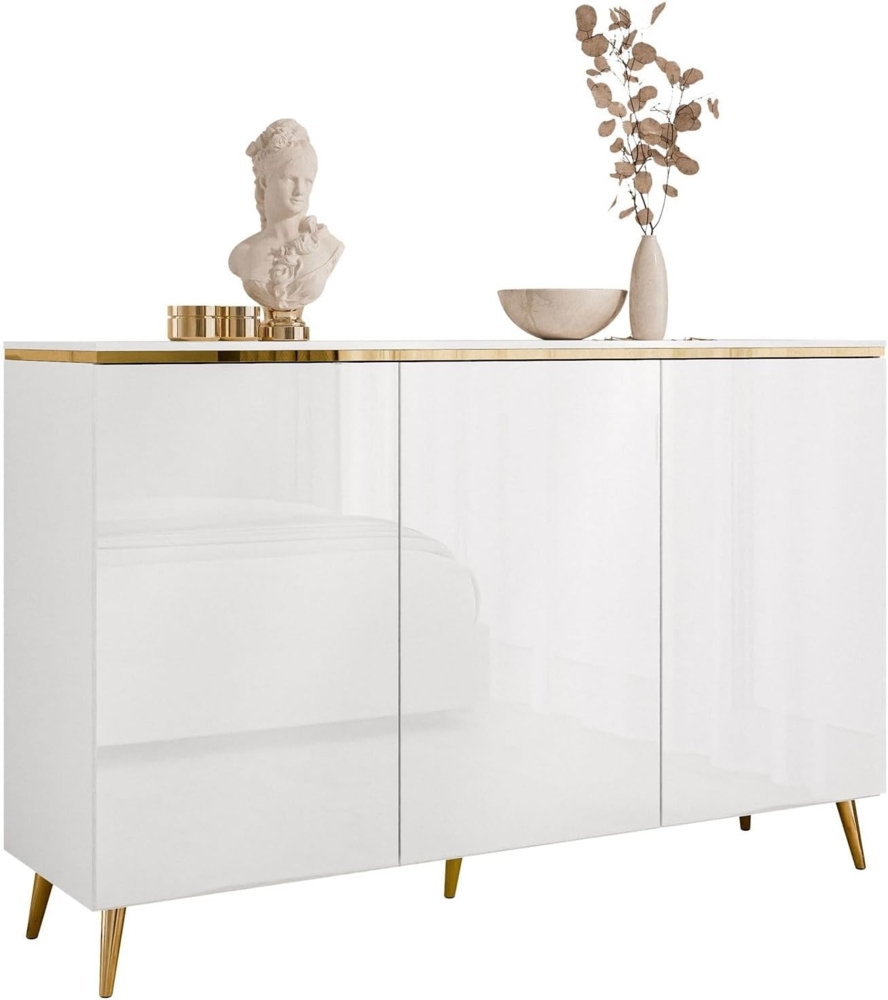 Lookway Kommode AURORA II im weiß glänzend mit Griffloses Öffnungssystem Bild 1