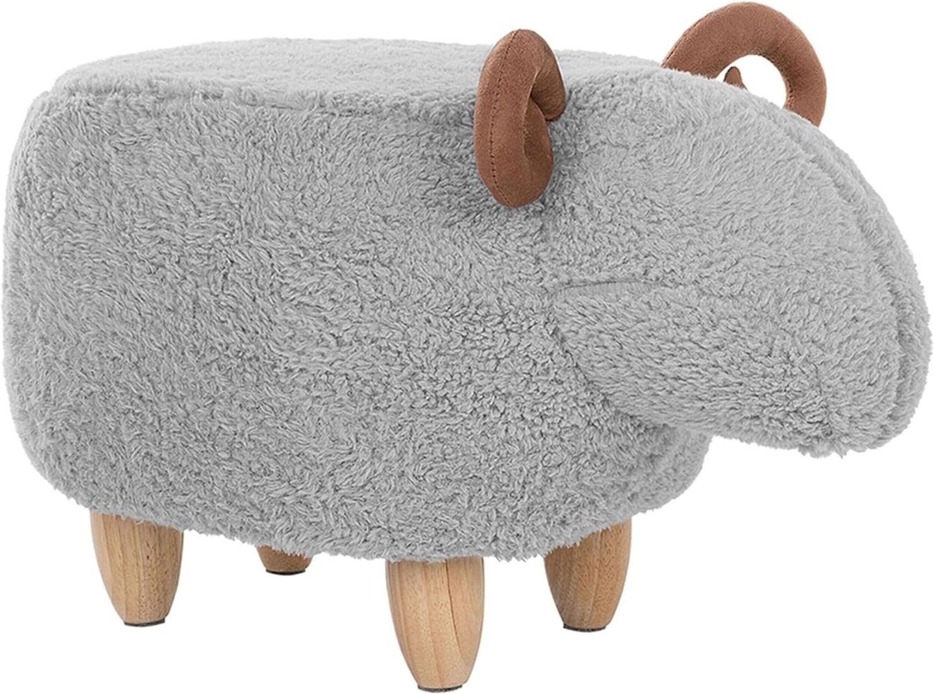 Beliani Pouffe pet gray LAMB Bild 1