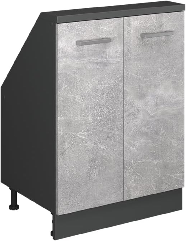 Dachschrägenschrank Rion Beton/Anthrazit mit 2 Türen Vicco Bild 1