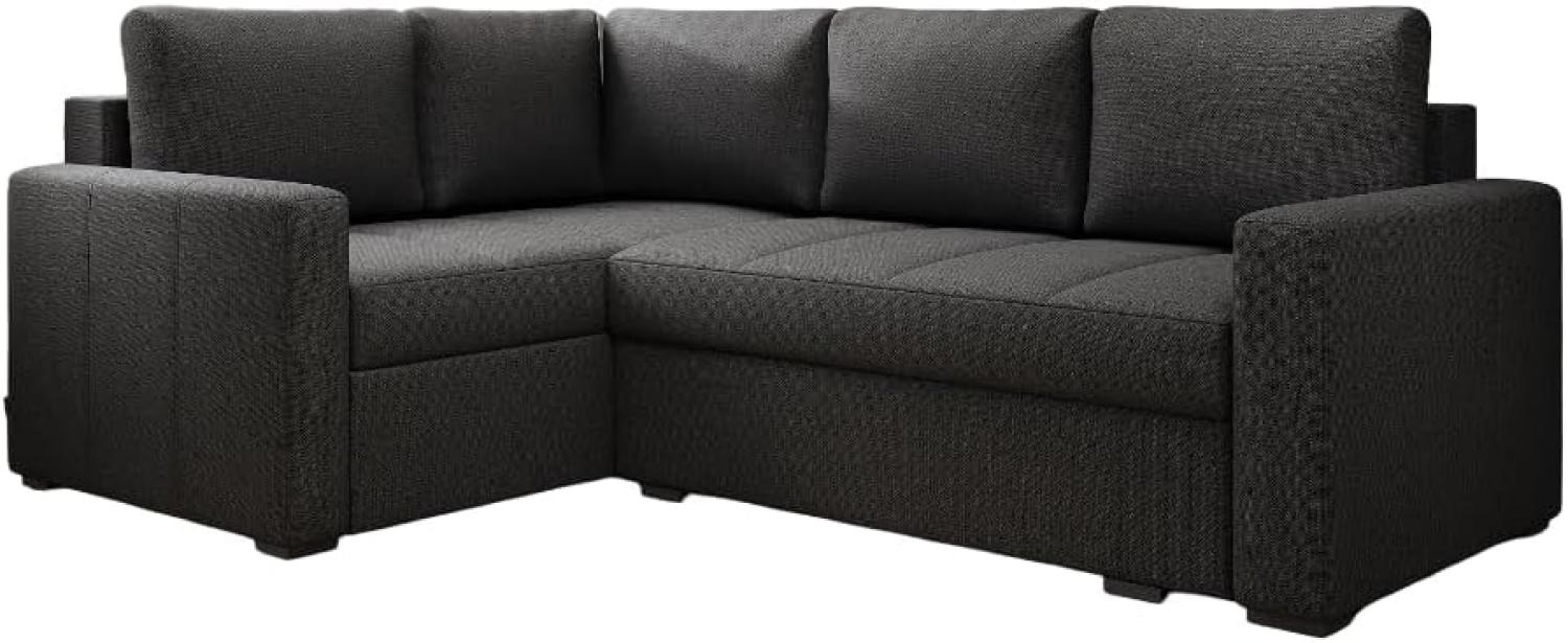 Designer Sofa Cortino mit Schlaffunktion und Stauraum Stoff Schwarz Links Bild 1