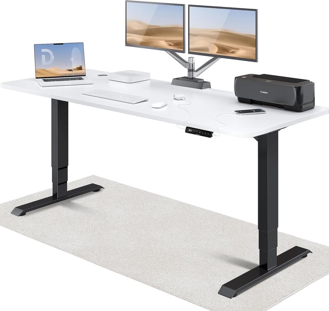 Höhenverstellbarer Schreibtisch - Höhenverstellbar Elektrisch mit Flüsterleisem Dual-Motor & Touchscreen - Hohe Tragfähigkeit - Stehtisch von Desktronic, Schwarz + Weiß, 200 x 80 cm Bild 1