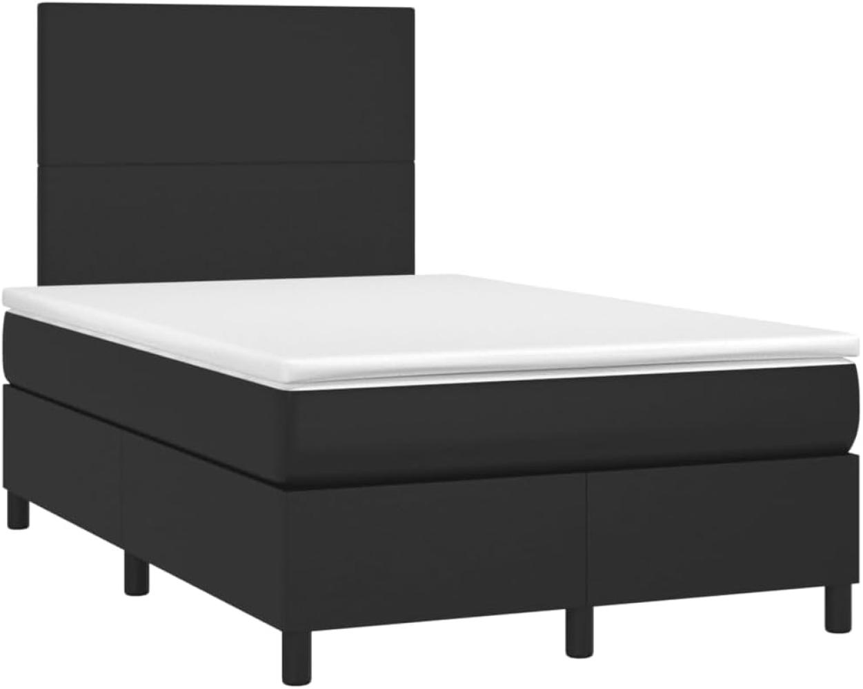 vidaXL Boxspringbett mit Matratze Schwarz 120x190 cm Kunstleder 3269965 Bild 1