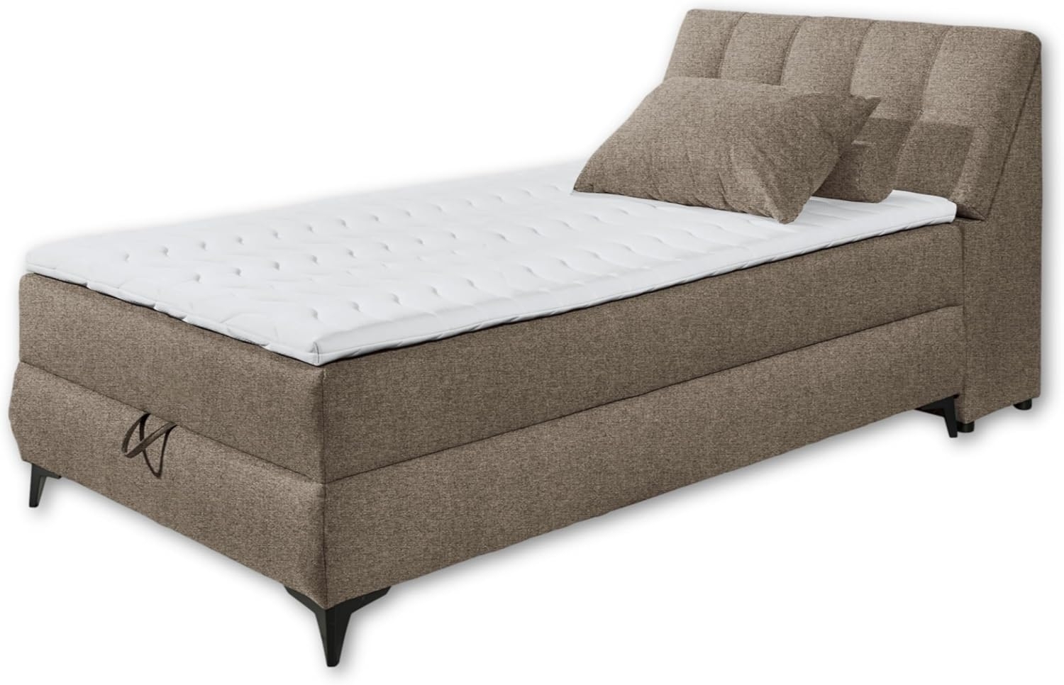 ATLANTIS 6 Boxbett 120x200 in Espresso - Bequemes Einzelbett mit Bettkasten und Kaltschaum Topper - 125 x 102 x 240 cm (B/H/T) Bild 1