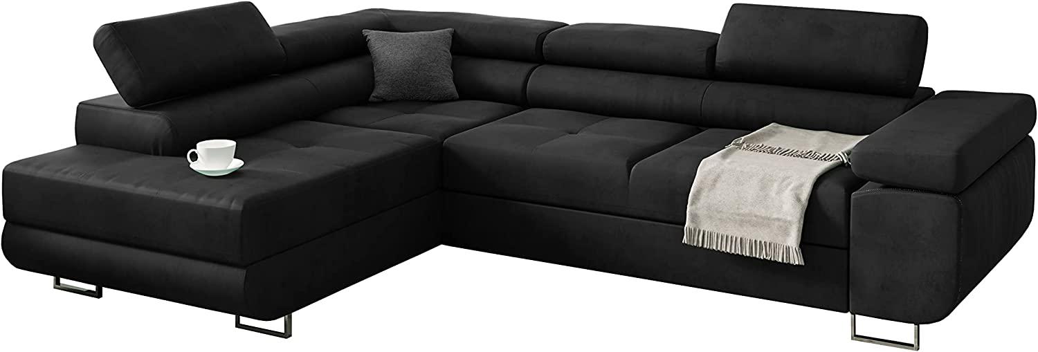 Kreative Furniture & Design Ecksofa Miami ecksofa mit schlaffunktion und bettkasten, Wohnzimmer ecksofa, Ecksofa mit Bettkasten, Ecksofa in L-Form (Links Ottomane) (Hochwertiger Stoff) (Graphit) Bild 1