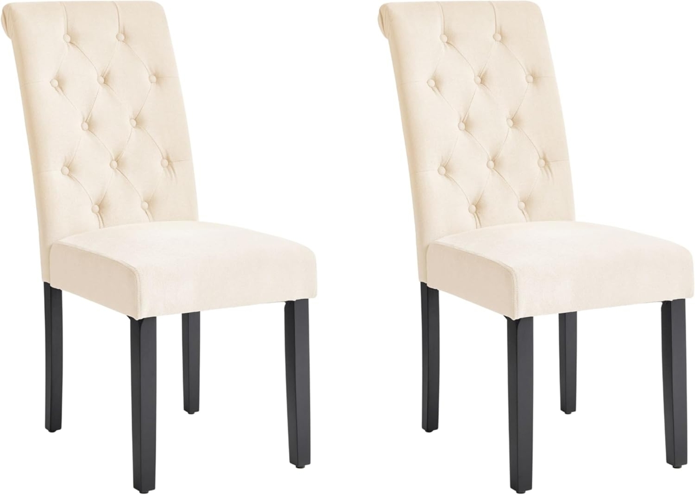 Esszimmerstuhl Polsterbezug creme 2er Set VELVA Bild 1