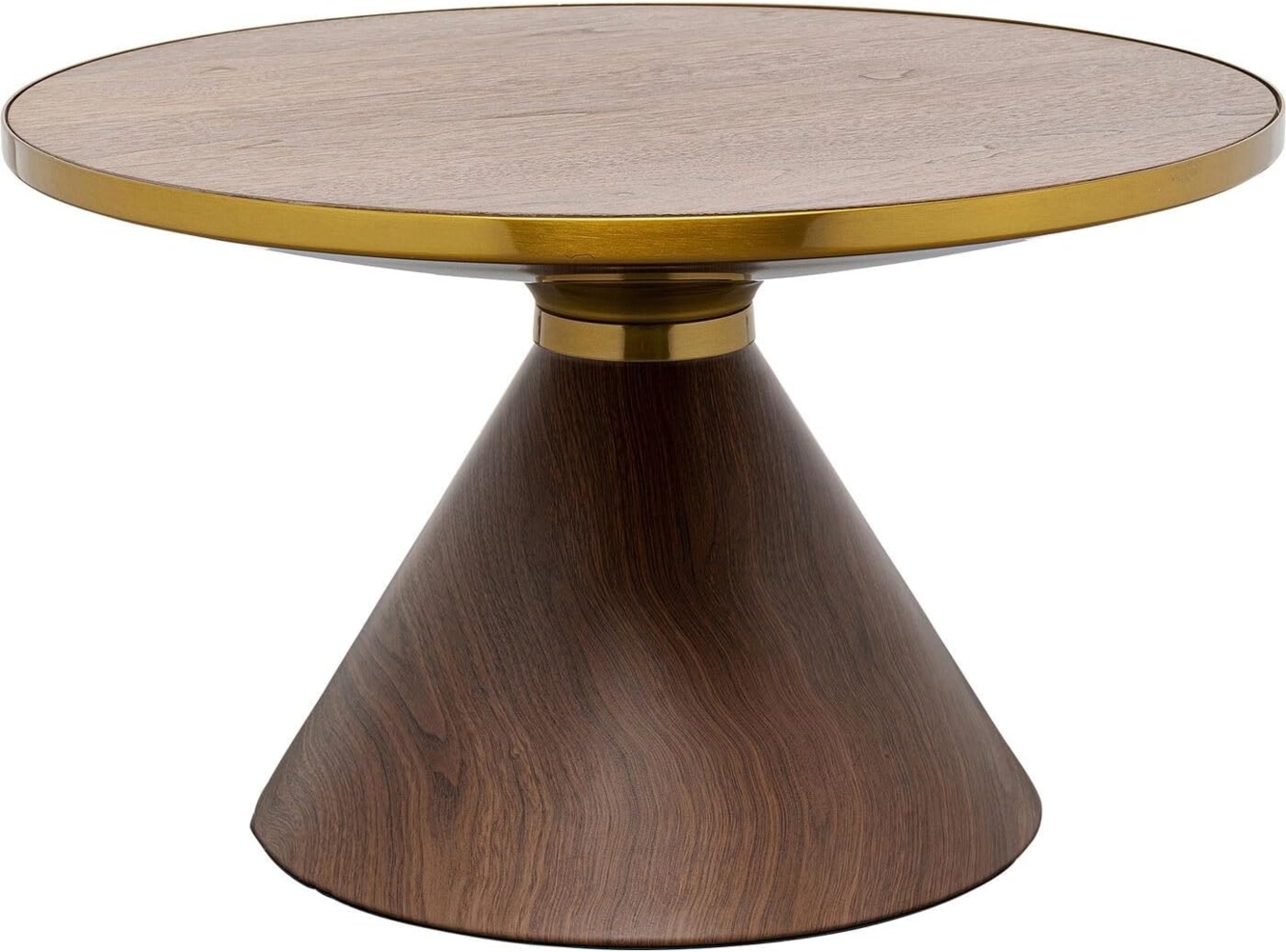 Kare Design Couchtisch Cono, Braun, 70cm Durchmesser, Beistelltisch, Wohnzimmertisch, Holz-Optik, Rund, Retro Bild 1