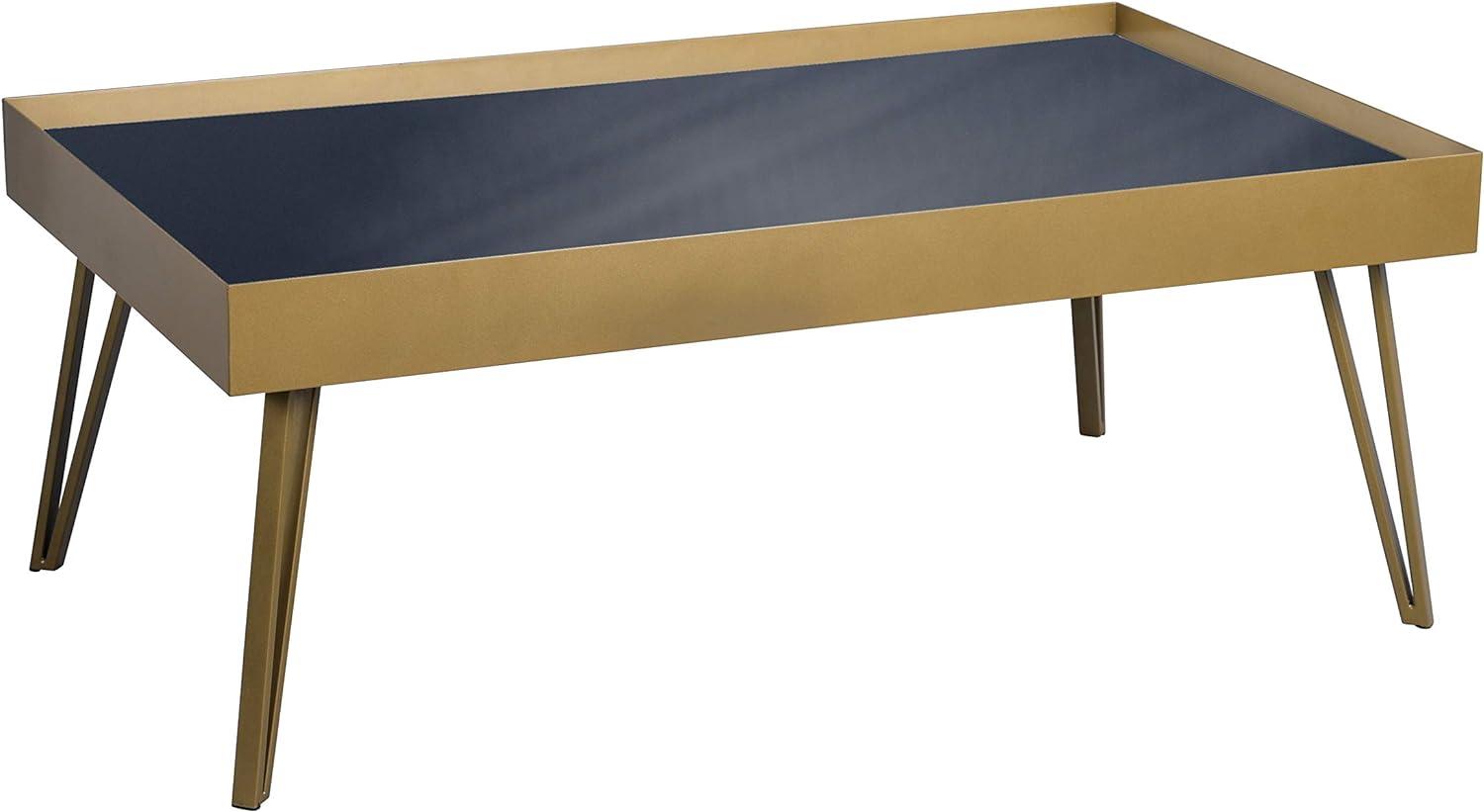 M2 Kollektion Tom 3 Couchtisch/Sofatisch, Metall, schwarz, gold, B/H/T= 100x39x60cm Bild 1