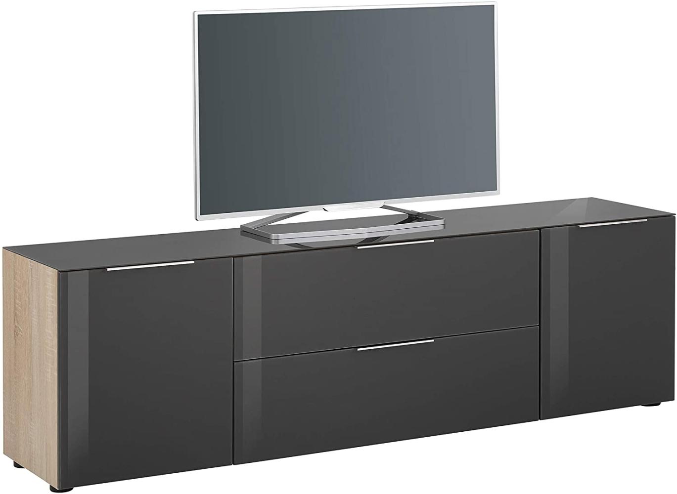 Lowboard 7822 Sonoma Eiche - Glas anthrazit Bild 1