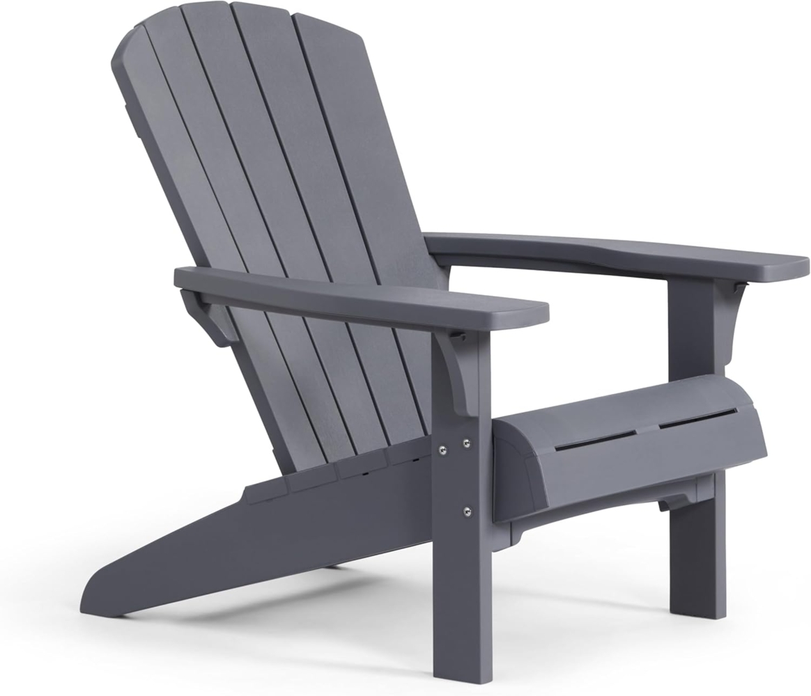Keter 'Troy' Adirondack-Stuhl, Kunststoff, 81 x 96,5 x 93 cm, Hellgrau Bild 1