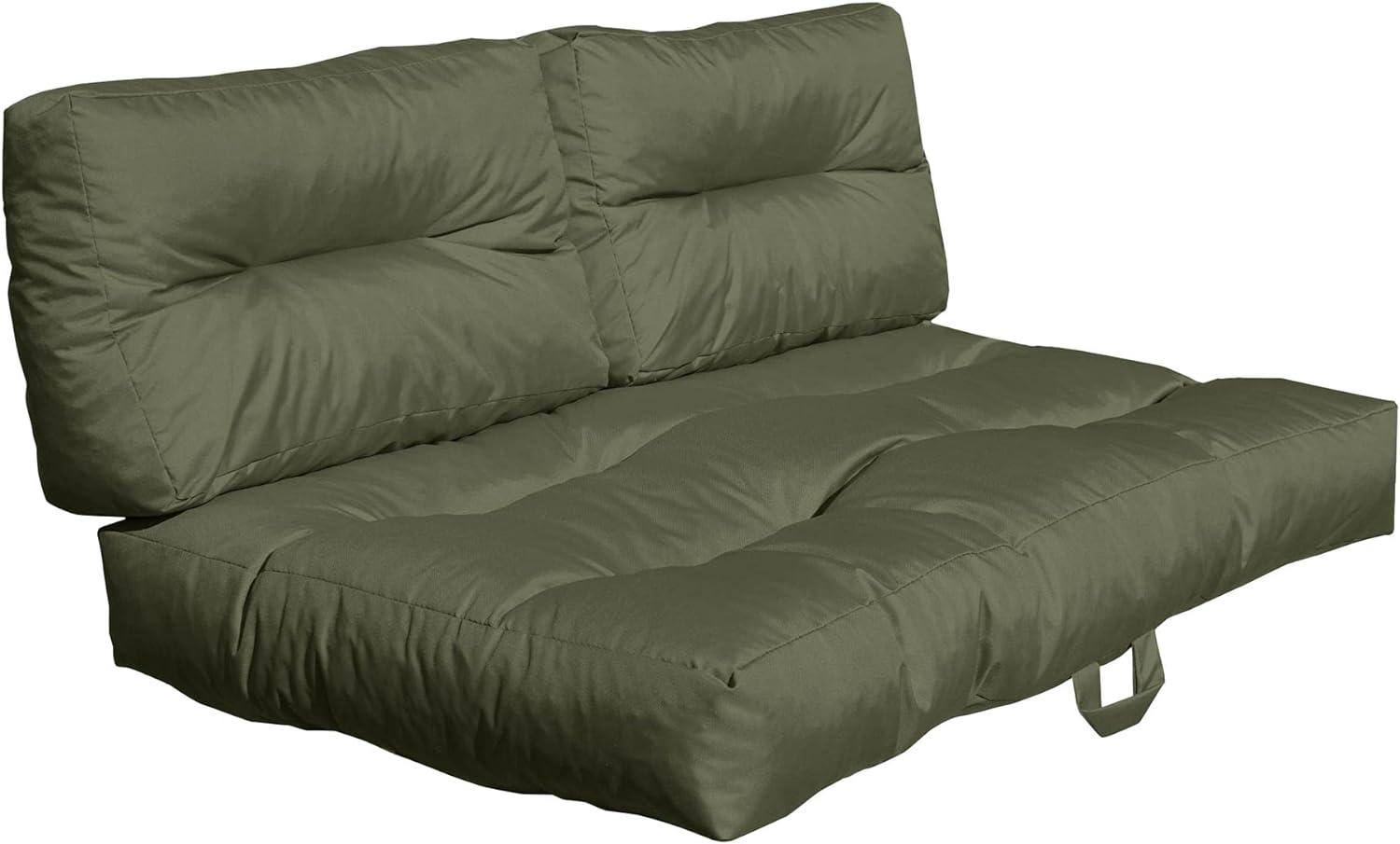 Outdoor Palettenkissen Set MONSUN (1 Sitzkissen + 2 Rückenkissen), verschiedene Farben olive Bild 1