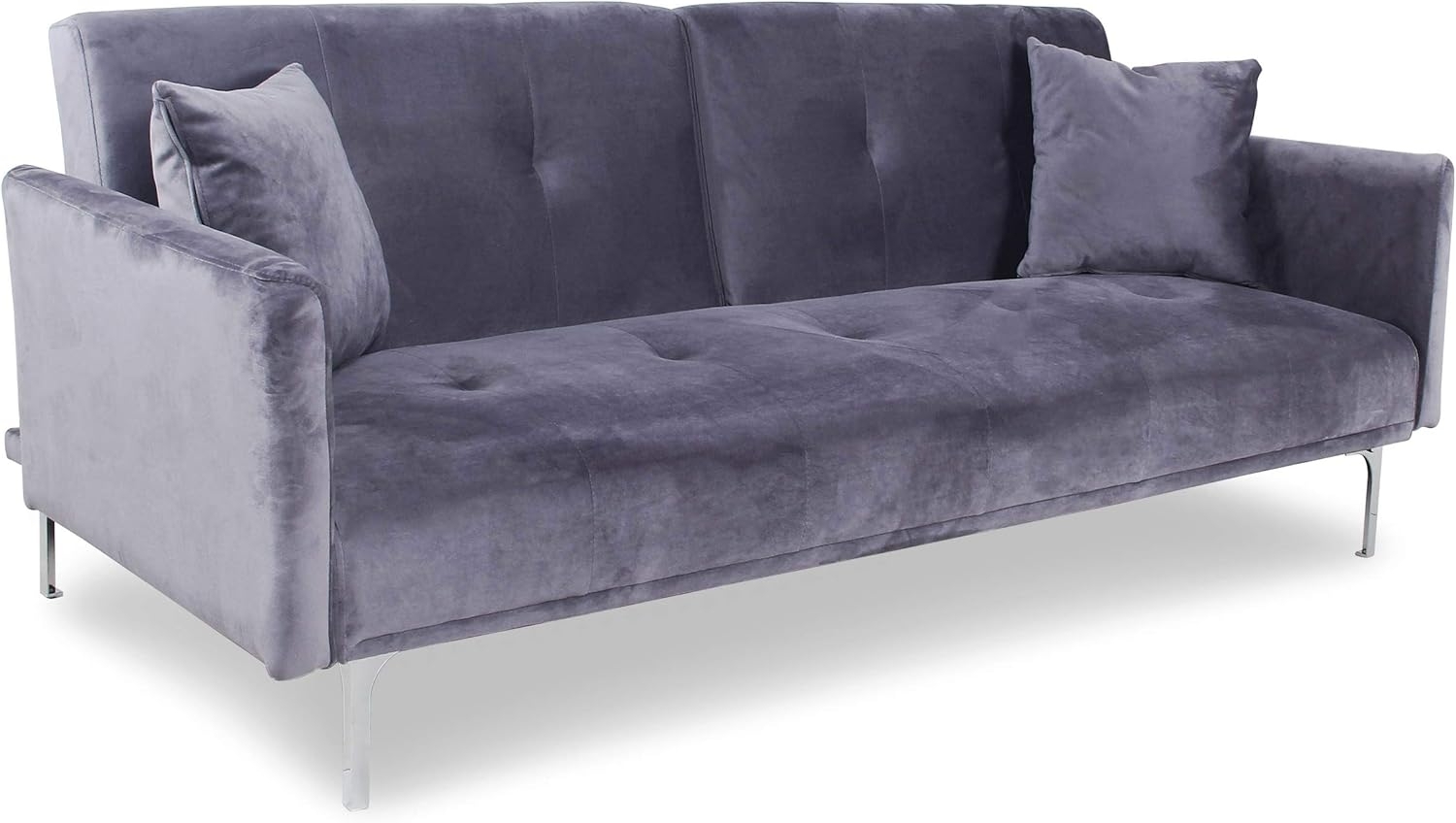 Menzzo Carla Sofa aus Velours, Grau, 191 Bild 1