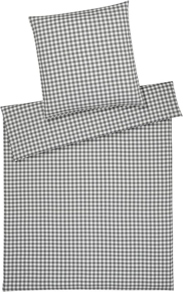 elegante Soft-Flanell Bettwäsche Christie anthrazit|135x200 cm + 80x80 cm Bild 1