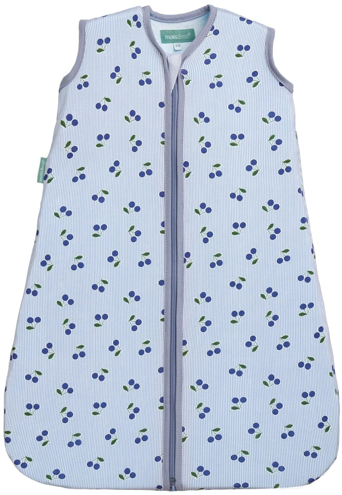 molis&co - Baby Schlafsack 0.5 TOG - Sommerschlafsack für Jungen - Neugeborene Babyschlafsack ohne Ärmel - 100% Baumwolle (Oeko-TEX 100), Premium Qualität - Cherries (70 cm) Bild 1