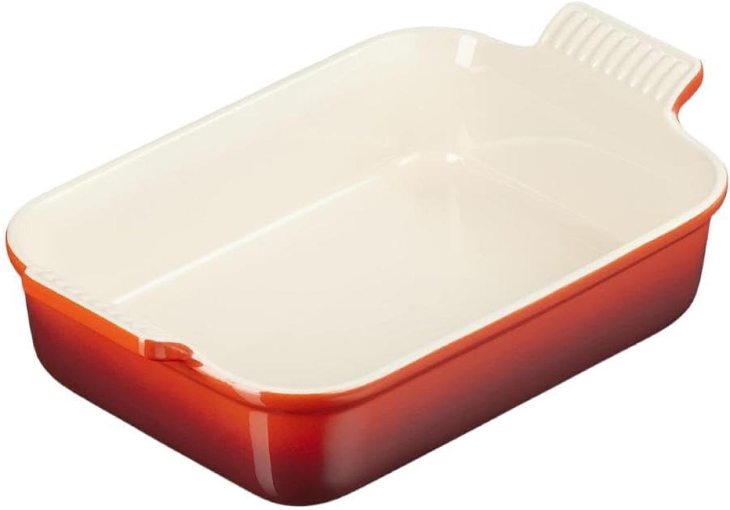 Le Creuset Auflaufform Tradition rechteckig 26 cm Kirschrot Bild 1