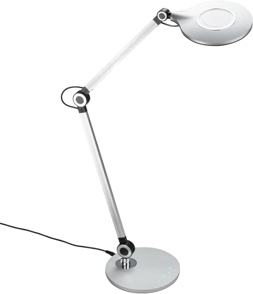 BRILONER - LED Schreibtischlampe mit Touch, stufenlos dimmbar, einstellbar von warmweiß bis kaltweiß, Tischlampe, Lampe, Nachttischlampe, Tischleuchte, Deko, Bürolampe, 20x74 cm, Silberfarbig Bild 1