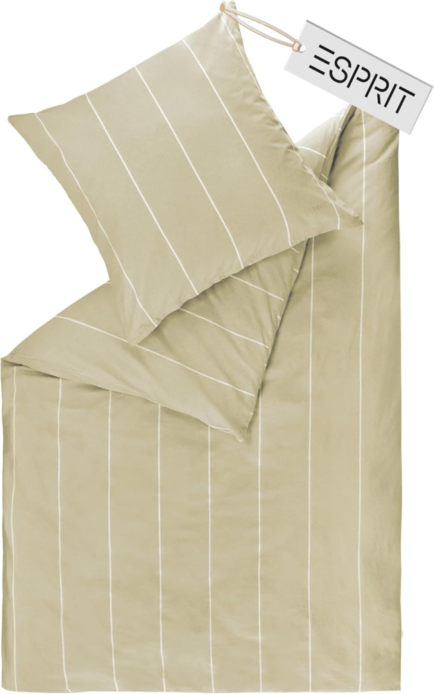 Esprit Bettwäsche HARPLINES Renforce Kissenbezüge und Bettwäsche, Baumwolle, 1 teilig, 155x220 cm in Beige Bild 1