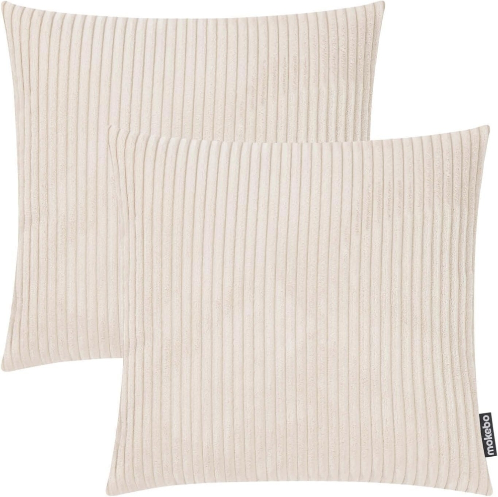 mokebo Dekokissen Die Kuschelbuddies, Cord Kissen Set, auch als Zierkissen oder Sofakissen in Beige Bild 1