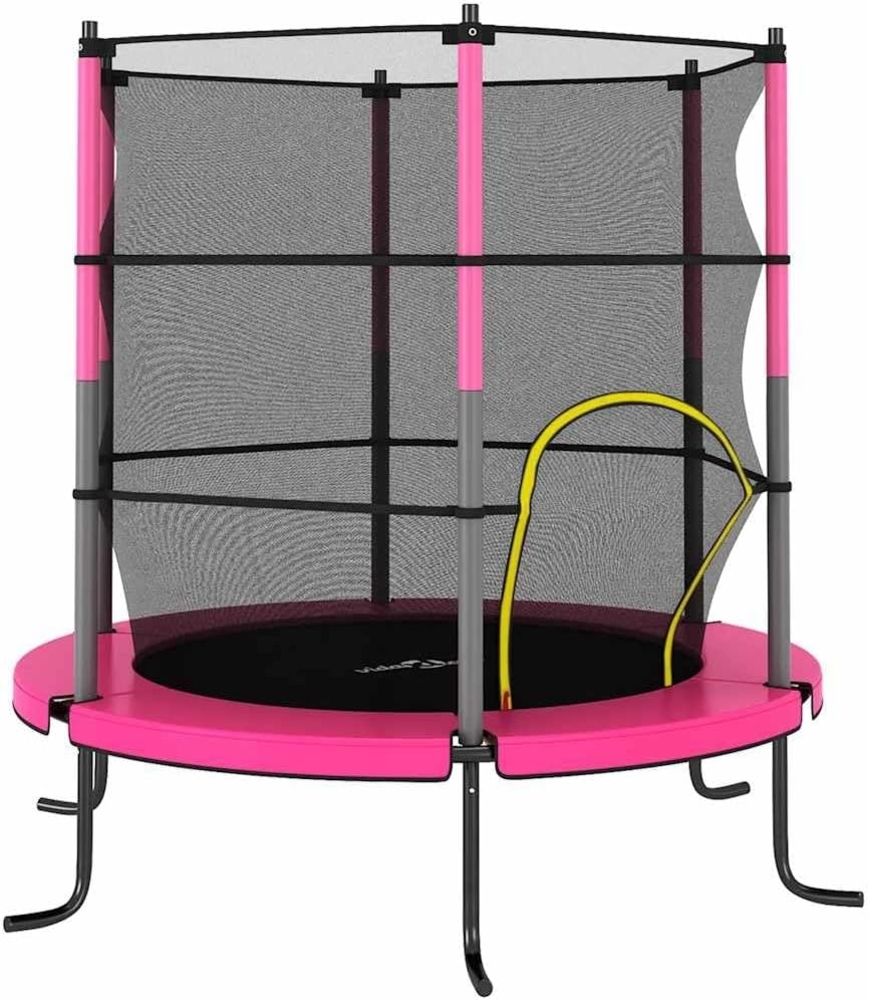 Trampolin mit Sicherheitsnetz Rund 140x160 cm Rosa Bild 1