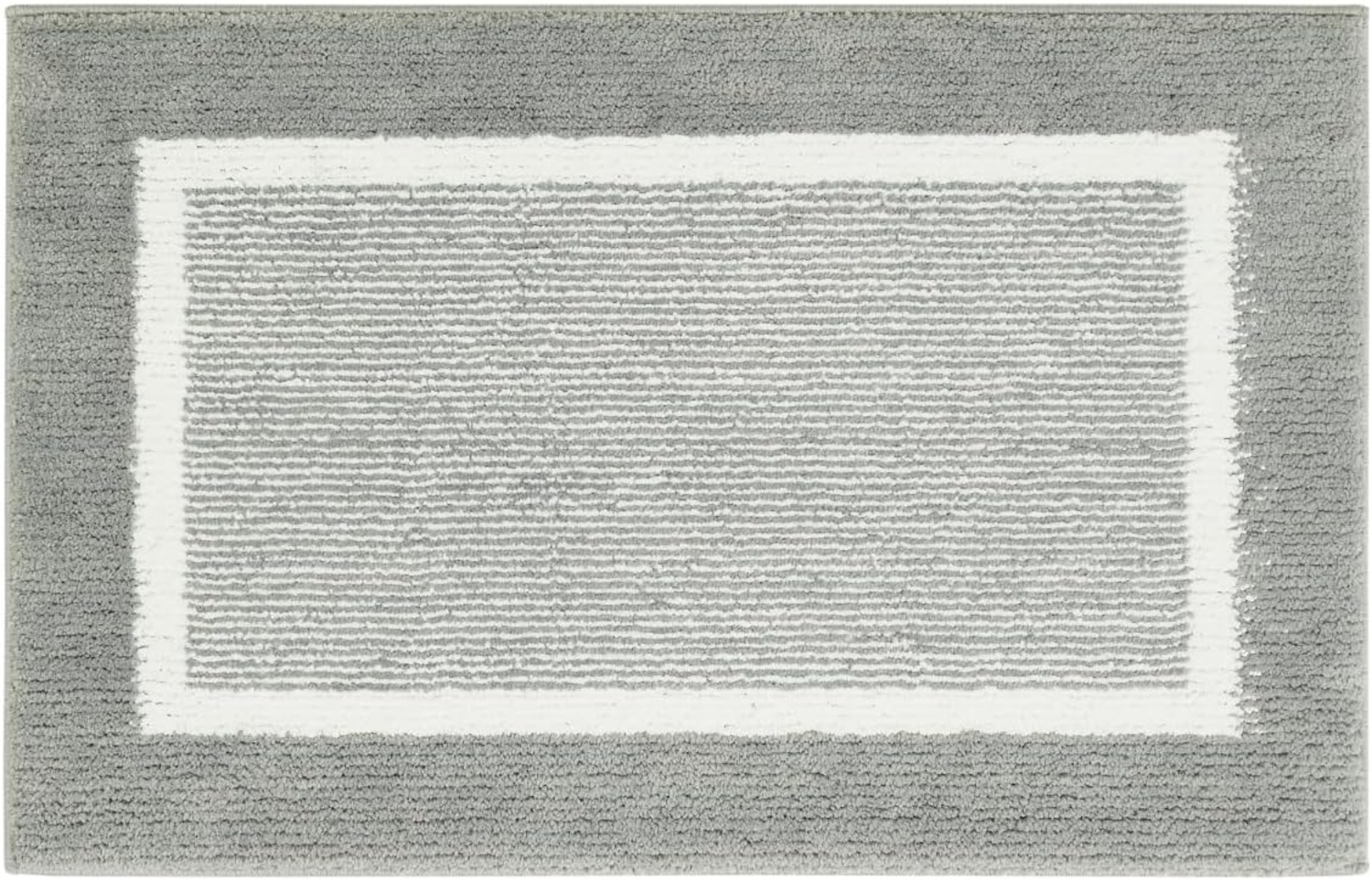 andiamo Badematte rutschfest Maui - Badezimmerteppich weich und flauschig - Duschvorleger für Badezimmer Badteppich rutschfest waschbar 60x100 cm Grau Bild 1
