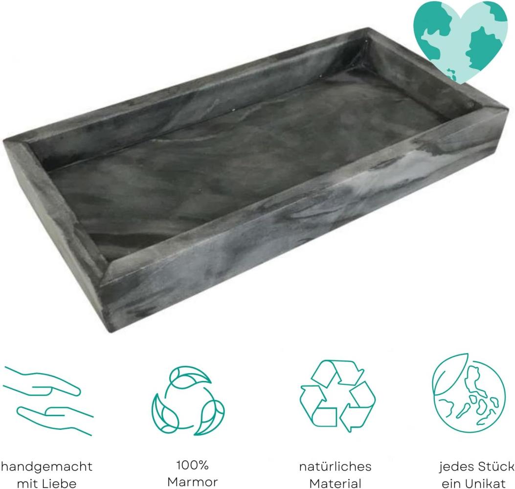 Marmortablett, rechteckig dunkelgrau Bild 1