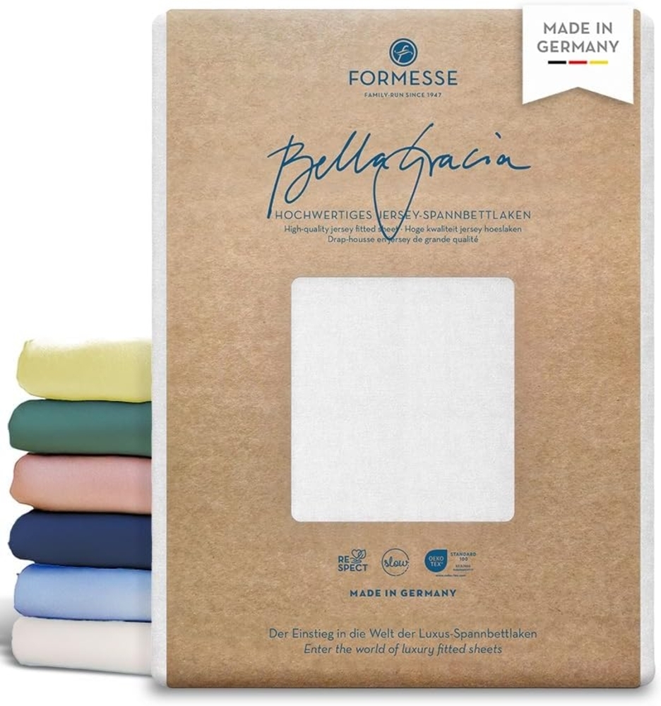 Formesse Jersey Spannbetttuch Bella Gracia|140x200 - 160x220 cm| weissFormesse Jersey Spannbetttuch Bella Gracia Bild 1